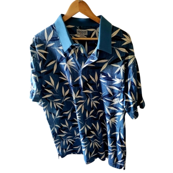 Windham Pointe Tropical Print Polo Style Shirt Size XL Hawaiian - Picture 3 of 4